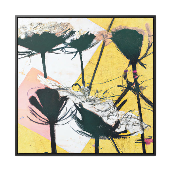 Abstract Botanical Floral Painting, Wall Art , Ai Generated, Gallery Canvas Wraps, Square Frame