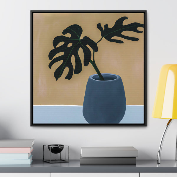 Floral Tropical Palm Painting, Boho Style, Wall Decor, Ai Generated, (181) Gallery Canvas Wraps, Square Frame