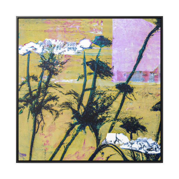 Abstract Floral Painting, Wall Art, Ai Generated, Gallery Canvas Wraps, Square Frame