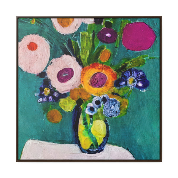 Floral Painting,   Art, Ai Generated, 192 Gallery Canvas Wraps, Square Frame
