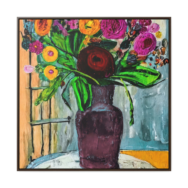 Floral Painting,   Art, Ai Generated, 10 Gallery Canvas Wraps, Square Frame
