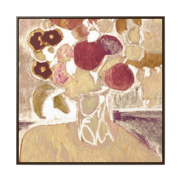 Neutral Floral Painting,   Art, Ai Generated, 156 Gallery Canvas Wraps, Square Frame