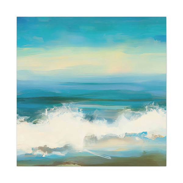 Ai-Generated Coastal Contemplation Iv : Tranquil Seaside Waves Wall Decor