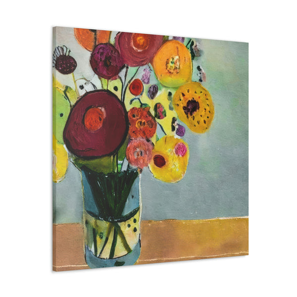 Colorful Floral Painting, Flower Art, Ai Generated, 164 Canvas Gallery Wraps