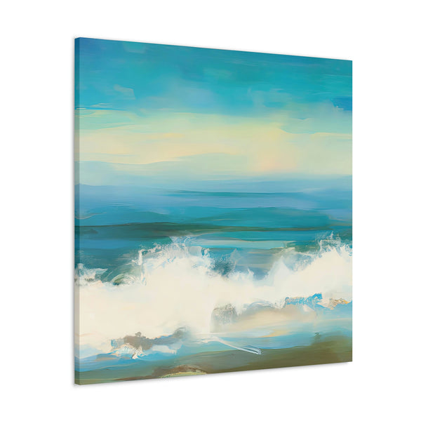 Ai-Generated Coastal Contemplation Iv : Tranquil Seaside Waves Wall Decor