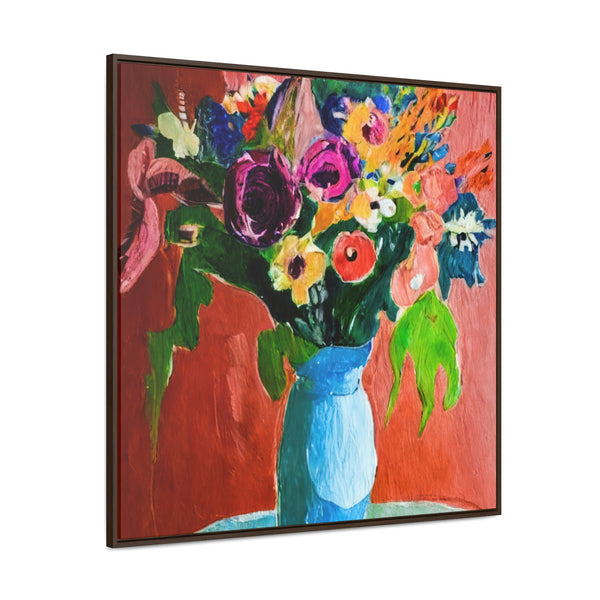 Floral Painting,   Art, Ai Generated, 4 Gallery Canvas Wraps, Square Frame