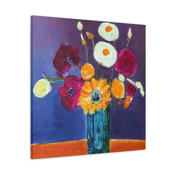 Floral Painting, Colorful Flower Art, Ai Generated, 15 Canvas Gallery Wraps