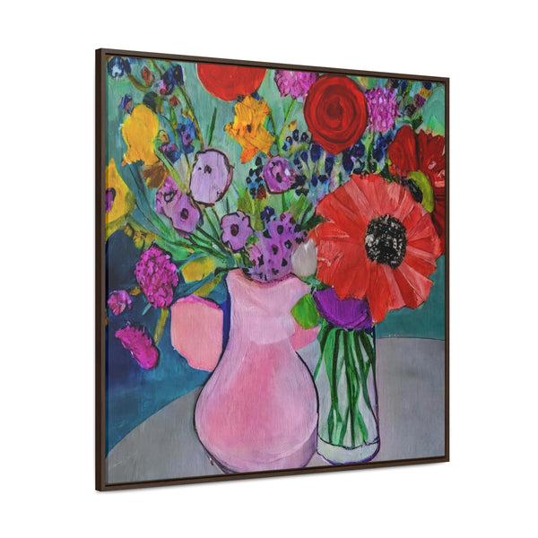 Stunning Floral Painting,   Art, Ai Generated, 66 Gallery Canvas Wraps, Square Frame