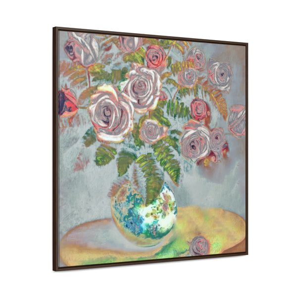 Muted Tones Floral Painting,   Art, Ai Generated, 144 Gallery Canvas Wraps, Square Frame