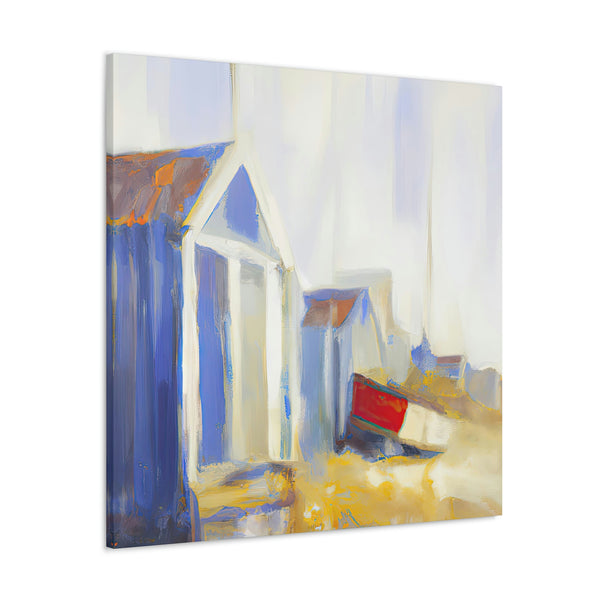 Ai-Generated Seaside Soothing II: Coastal Cottages Colorful Wall Decor