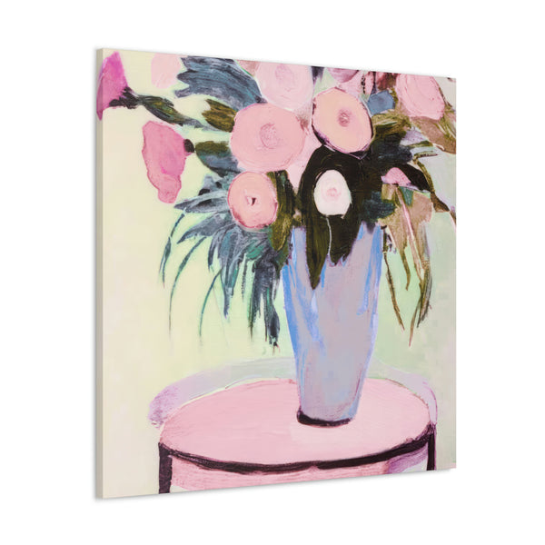 Pink Floral Painting, Flower Art, Ai Generated, 140 Canvas Gallery Wraps