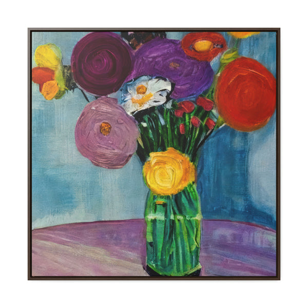 Floral Painting,   Art, Ai Generated, 194 Gallery Canvas Wraps, Square Frame
