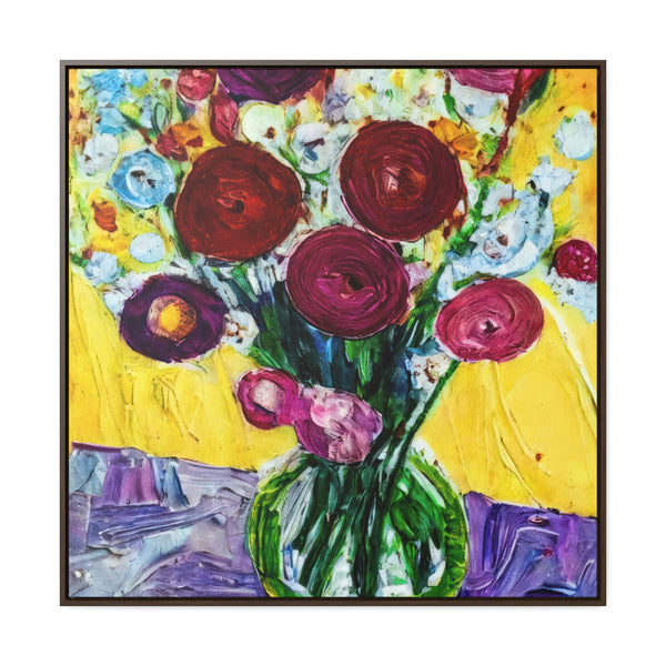 Floral Painting,   Art, Ai Generated, 20 Gallery Canvas Wraps, Square Frame