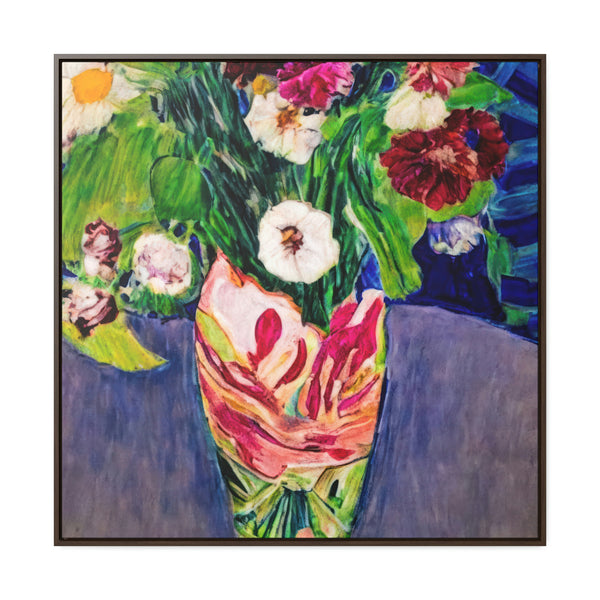 Floral Painting,   Art, Ai Generated, 3 Gallery Canvas Wraps, Square Frame